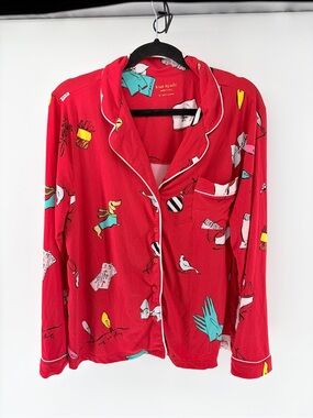 Kate Spade New York "Things We Love" Pajama Top XL Top Only